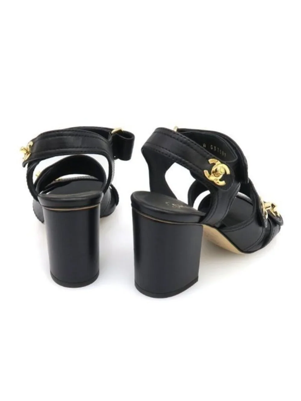 Chanel Sandals Leather Black